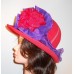 Red Hat Ladies  Vintage Red Wool Hat w/Removable Hatband & Feathered Pin/Clip  eb-80849120